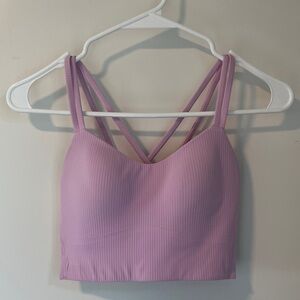 Lululemon Pink Strappy Crop Top Bra